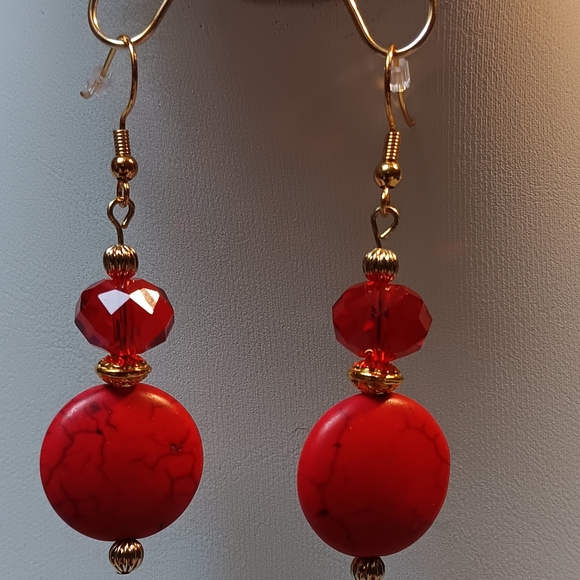 Rhonni Re Jewelry Red And Gold Holiday Earrings Poshmark